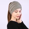 Ball Caps Women Autumn Winter Hat Solid Color Lady Stretch Knitted Crochet Beanies Cap For
