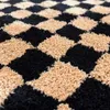 Carpet Checkerboard Floor Rug Modern Simple Flocked Doormat Household Thickened Square Water-absorbing Dirt-resistant Woven Home Carpet 231031