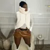 Gilets pour femmes Streetwear Y2K Vestes matelassées recadrées Femmes 2023 Écharpe de cou d'hiver sans manches asymétrique cordon zippé manteaux à bulles