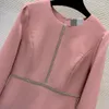 1027 XXL 2023 Milan Runway Autumn Dress Long Sleeve Crew Neck varumärke samma stil Empire Womens Fashion High Quality Weinig23091214