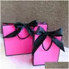 Present Wrap Pretty Pink Kraft Bag Gold Present Box For Pyjamas klädböcker Förpackning Handla Papperspåsar 210402 Drop Delivery Home Gar OT1oz