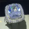 Anello Vecalon Princess Promise in argento sterling 925 con 6 ct 5A Cz Anelli di fidanzamento per fedi nuziali per le donne Gioielli da dito da sposa2632