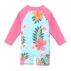 UPF50+ Print Baby Girl Swimsuit Long Sleeve Kids Swimwear One Piece Toddler Infant Bathing Suit for Girls Boys Children SwimOne-Piece Suits Sportswear Accessories