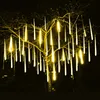 زينة عيد الميلاد 3050 سم LED LED Meteor Shower Lights for Garland Tree Devinative Xmas Colorful Outdoor Fairy Navidad 231030