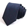 Bow Ties Men 7cm Navy Blue Tie Design عالي الجودة أزياء الأزياء الرسمية للرجال بدلة العمل العمل مع مربع الهدايا 231031