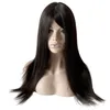 22 tum Mongolian Virgin Human Hair #1B Black Kosher Wig 180% Densitet Silkeslen Straight 4x4 Silk Top Jewish Wigs For Jew.