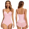 Shapers voor dames Wit bodysuit met beugel Dames Shapers Stretch Effen Kleur Zijdeachtig ondergoed Body Shapewear 231030