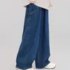 Jean femme grande taille longueur au sol Haren pantalon couleur unie jambe large ample mode Cargo jour décontracté pantalons droits