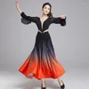 Scenkläder Elegant Ballroom Dress Women Performance Costume Mesh Modern Dance Tango Dancing Outift Waltz Dresses DL9421