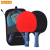 Bordtennis raquets 2st ping pong racket nybörjare 3 stjärnträning set finnar i horisontellt racket gummi hight kvalitet blad bat 231030