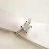 Prenses Kesme 0 6ct Lab Diamond Ring Real 925 STERLING Gümüş Nişan Düğün Bandı Halkaları Kadınlar Gelin Cazibesi Partisi Takı2524