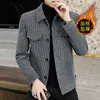 Männer Wolle Mischungen 2023 Mischung Trenchcoat Hommes Veste Abrigo Largo Hombre Woolen Männer Kurze Erkek Mont Slim Plaid Jacke tweed 231031