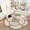 Tapis Style crème française tapis pour chambre à coucher rond fleur tapis de chevet doux antidérapant coiffeuse tapis grande surface tapis salon 231030