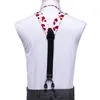 Neck Tie Set Luxury Silk Adult Men's Suspenders Metal 6 Clips Braces Bow Tie Hanky Cufflinks Male Wedding Party Vintage Elastic Adjustable 231031