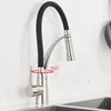 Küchenarmaturen Wasserhahn Schwenkbar Pull Down Schwarzer Schlauch Waschbecken Wasserhahn montiert Deck Badezimmer und Kaltwassermischer Kran 231030