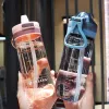 Garrafa de água portátil 650ml, copos de água esportivos com canudo, utensílios para bebidas ao ar livre, resistente a quedas, garrafa de água à prova de vazamento