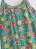 Повседневные платья, винтажное шикарное женское зеленое платье с цветочным принтом без рукавов на тонких бретельках, пляжное богемное женское летнее платье миди в стиле бохо, халат