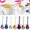 stainless steel coffee spoons Guitar Violin shape dessert spoon Stirring spoon lovely titanium plated ice scoop SN887