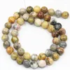 Pärlor Multicolor 6mm 8mm 10mm Round Natural Stone Crazy Agates Loose Onyx Carnelian Spacers Diy Jewelry Findings 15 B3474