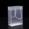 8 Size Frosted PVC plastic gift bags with handles waterproof transparent PVC bag clear handbag party favors bag custom