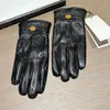 High Grade Leather Gloves Men Black Mittens Winter Outdoor Plush Touch Screen Gloves Vacation Ski Sheepskin Glove