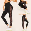 Yoga Outfit Sportwear Femmes Côté Floral Dentelle Patch Fitness Ropa Deportiva Mujer Gym Wear Taille Haute Pantalon Femmes Sporty 2023