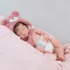 Dockor Full Silicone Body Hand RooDed Hair Close Eye Reborn Baby Doll utan kläder 231031