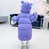 Down Coat Winter Girl Duck Jacket Cartoon Bear Ears Ears Candy Colors Loose Long Children Ytterkläder 2-10 år Kids Parka Outfit