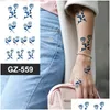 Tymczasowe tatuaże 8pcs Lot Sok Halal Sok Tattoo Tattoo Naklejki Półprzewodowe trwałe kobiety Wodoodporna roślina potu Kwiaty róży 220930 DHR7U