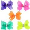 Headwear Hair Accessories 5-8Pcs/set PVC Jelly Bows Hair Bows for Girls with Clips Glitter Knot Waterproof Swimming Bows Solid Hairpins Kids Headwear 231030