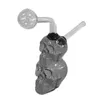 Mini brûleur à mazout en verre multicolore Bong double crâne en forme de cendrier créatif narguilé chicha fumer conduite d'eau mini barboteur Dab plates-formes pour fumer avec des pots d'huile