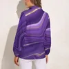 Camicette da donna Camicetta in marmo viola Manica lunga Astratta estetica liquida Abbigliamento da strada femminile Camicia oversize Abiti grafici Regalo