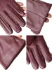 Five Fingers Gloves Women's sheepskin gloves winter warm plus velvet short thin touch screen driving color women's leather gloves good quality -2226 231030