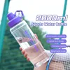 Vattenflaskor Burar West Cykling 2 liter Transparent sportflaskor bärbar MTB Road Bike Cycling Running Gym Fitness 2L Straw 231030