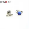 Dermal Anchor Skin Diver Body Piercing Jewelry Grade 23 titanium G23 CZ CRYSTAL GEM 4mm Head Micro Retainers250n