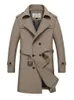 Mélanges de laine pour hommes hommes longue tranchée trench-coat veste homme d'affaires décontracté tranchée britannique tranchée hommes mince double boutonnage veste 231030