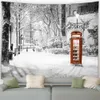 Christmas Decorations Winter Tapestry Forest Cedar Trees Sunshine White Window Nature Landscape Wall Hanging Home Living Room Bedroom Decor 231030
