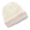 Berretti con polsini colorati Jacquard personalizzato berretto invernale lavorato a maglia spesso