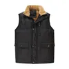 Gilets pour hommes hommes polaire gilet veste automne et hiver extérieur chaud mode gilet debout cou épais manteau mâle sans manches