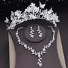 Set di gioielli da sposa Splendidi diademi di farfalle Set di gioielli da sposa e set di collane girocollo con fiori a corona Set di gioielli da sposa per matrimonio Accessori 231030