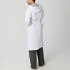 Homens sleepwear chapéu listrado mens luz cor sólida roupão de manga longa divisão comprimento médio casa roupas outono / inverno noite vestido