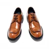 Zapatos de vestir Traje de negocios Hombres Cabeza grande Cuero Británico Redondo Casual Cordones Tendencia