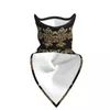 Bandanas Gold Filigree Fleur de Lis Bandana Neck Gaiter Windproof Face Mask Scarf Cover Fleur-de-Lys Lily Flower Headwear Tube Balaclava