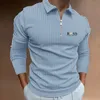 Polos Męskie High End marka mody Polo Shirt Men's Europe and America Top swobodna koszula z długim rękawem Męskie ubranie 231030