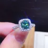 2ct Wedding Rings Luxe sieraden 925 Sterling Silver Fill Round Cut Emerald Pave White Sapphire CZ Diamond Gemstones Women Party O241V