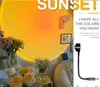 Usb pôr do sol lâmpada de projeção arco-íris atmosfera luz da noite pôr do sol para fotografia selfie loja café decoração parede ao vivo