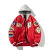 Chaquetas para hombres Otoño Retro Carta Bordada Bomber Chaqueta Hombres Calle Thin Windbreaker Béisbol Uniforme Grueso Parkas Pareja Casual Abrigo suelto 231031