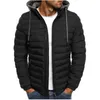 Heren Jassen Mannen Winter Solid Parka Capuchon Rits Mode Katoenen Jas Casual Warm Kleden Overjas Streetwear Puffer 231031