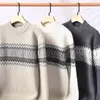 Pulls pour hommes # 4328 hiver Mohair tricoté pull hommes à manches longues mince chaud tricots et pulls épais gris blanc kaki