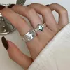Cluster Rings Rivet Star Olive Zircon Cuff Finger For Women Girl Cool Fashion Jewelry Friend Gift Party Rock Anillos Mujer Jz792